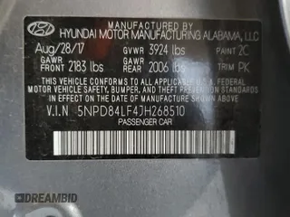 2018 Hyundai Elantra SEL with VIN 5NPD84LF4JH268510, listed as a Copart auction lot 53891015 with 117,827 mi miles and Salvage Title. Bid and sale history available at DreamBid. Image 12.