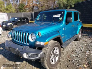 2020 Jeep Wrangler Unlimited Sahara with VIN 1C4HJXEN0LW293655, listed as a Copart auction lot 82827303 with 38,365 mi miles and Non Repairable. Bid and sale history available at carsss.com. Image 2.