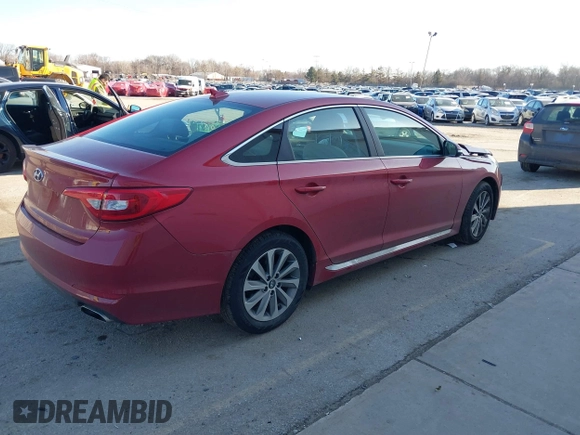 2017 Hyundai Sonata Sport with VIN 5NPE34AF4HH535628, listed as a IAAI auction lot 41721383 with 75,836 mi miles. Bid and sale history available at carsss.com. Image 4.
