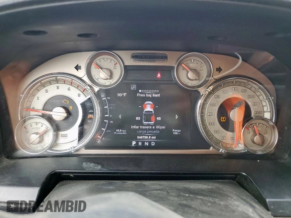 2013 Ram 2500 Laramie Longhorn with VIN 3C6UR5GL7DG519835, listed as a Copart auction lot 62495175 with 340,739 mi miles and Clean title. Bid and sale history available at DreamBid. Image 9.