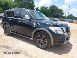 2017 Nissan Armada Platinum with VIN JN8AY2NF4H9303610, listed as a IAAI auction lot 42627619 with 122,727 mi miles and . Bid and sale history available at DreamBid. Image 1.