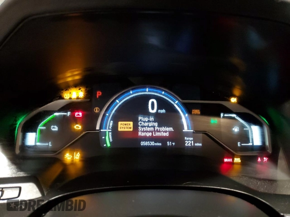 2018 Honda Clarity Plug-In Hybrid with VIN JHMZC5F12JC007106, listed as a Copart auction lot 41436974 with 58,530 mi miles. Bid and sale history available at carsss.com. Image 9.