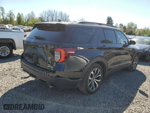 2023 Ford Explorer ST-Line with VIN 1FMSK8KH7PGA10123, listed as a Copart auction lot 45422205 with 29,136 mi miles and Salvage title. Bid and sale history available at DreamBid. Image 3.