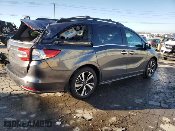 2020 Honda Odyssey Elite with VIN 5FNRL6H96LB059970, listed as a Copart auction lot 89288395 with 56,971 mi miles and Salvage Title. Bid and sale history available at DreamBid. Image 3.