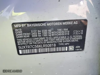 2019 BMW X3 sDrive30i with VIN 5UXTR7C56KLR50818, listed as a IAAI auction lot 41847811 with 88,592 mi miles. Bid and sale history available at carsss.com. Image 9.