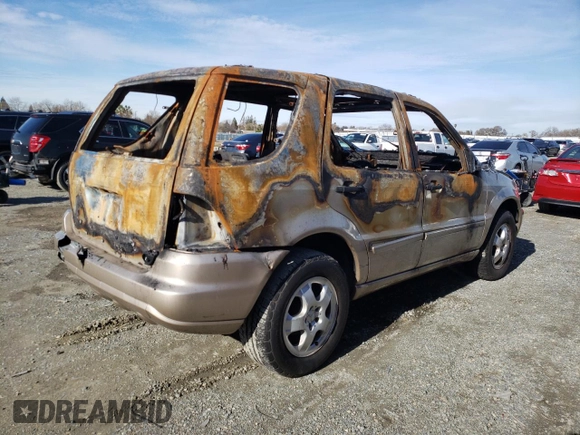 2002 Mercedes-Benz M-Class with VIN 4JGAB54E92A328267, listed as a Copart auction lot 82908113 with 0 mi miles and Non Repairable. Bid and sale history available at carsss.com. Image 3.