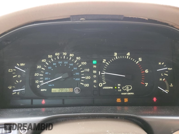 2002 Lexus LX 470 z VIN JTJHT00W423522126, wystawiony jako Copart lot #56582855 z przebiegiem 280 679 mil mil oraz Szkoda całkowita • Salvage title. Historia ofert i sprzedaży dostępna na DreamBid. Obrazek 9.