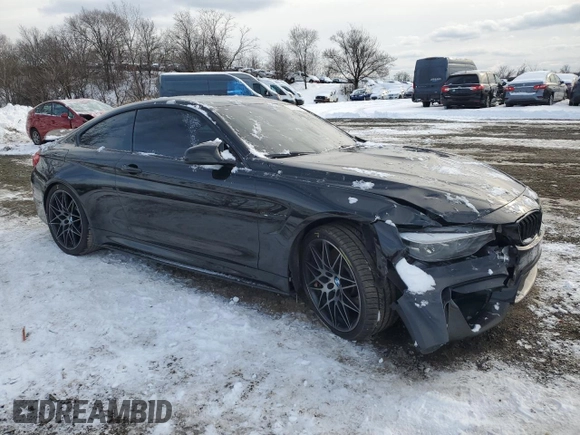 2018 BMW M4 with VIN WBS4Y9C51JAA92457, listed as a Copart auction lot 87014004 with 83,423 mi miles and Salvage Title. Bid and sale history available at carsss.com. Image 4.