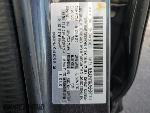 2018 Mazda CX-5 Grand Touring with VIN JM3KFADM1J1426938, listed as a Copart auction lot 50873615 with 83,436 mi miles and Clean Title. Bid and sale history available at carsss.com. Image 13.