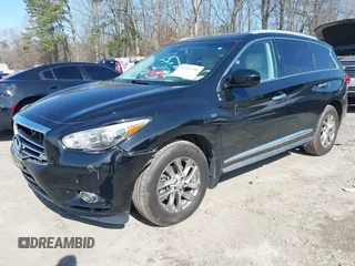 2014 Infiniti QX60 with VIN 5N1AL0MN9EC508017, listed as a IAAI auction lot 41591790 with 112,806 mi miles. Bid and sale history available at carsss.com. Image 2.