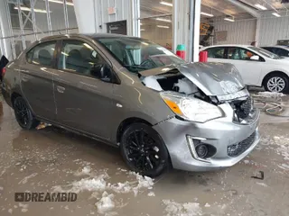 2020 Mitsubishi Mirage G4 SE with VIN ML32F4FJ1LHF01411, listed as a IAAI auction lot 41221688 with 75,671 mi miles. Bid and sale history available at carsss.com. Image 1.