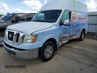 2012 Nissan NV SV z VIN 1N6BF0LY7CN100156, wystawiony jako Copart lot #51868045 z przebiegiem Nie podano mil oraz Szkoda całkowita • Salvage title. Historia ofert i sprzedaży dostępna na DreamBid. Obrazek 1.
