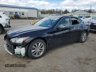 2017 Infiniti Q50 3.0t Premium with VIN JN1EV7AR6HM834018, listed as a Copart auction lot 52285025 with 92,999 mi miles and Salvage Title. Bid and sale history available at carsss.com. Image 1.