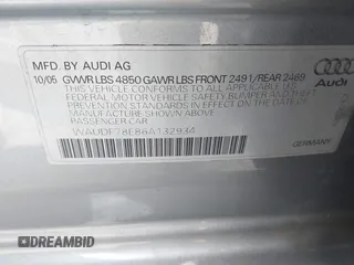 2006 Audi A4 2.0T z VIN WAUDF78E86A132934, wystawiony jako IAAI lot #42021468 z przebiegiem 86 932 mil mil oraz . Historia ofert i sprzedaży dostępna na DreamBid. Obrazek 9.