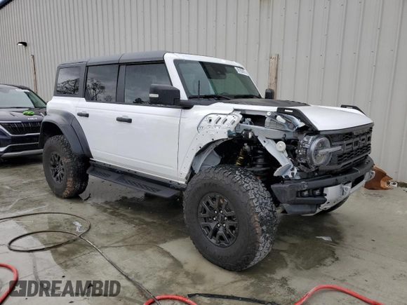 2023 Ford Bronco Raptor with VIN 1FMEE5JRXPLB90380, listed as a Copart auction lot 45163975 with 9,378 mi miles and Salvage Title. Bid and sale history available at DreamBid. Image 4.