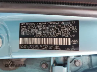 2012 Toyota Prius One z VIN JTDKDTB31C1031309, wystawiony jako Copart lot #56463075 z przebiegiem 86 306 mil mil oraz Czysty tytuł • Clean title. Historia ofert i sprzedaży dostępna na DreamBid. Obrazek 12.