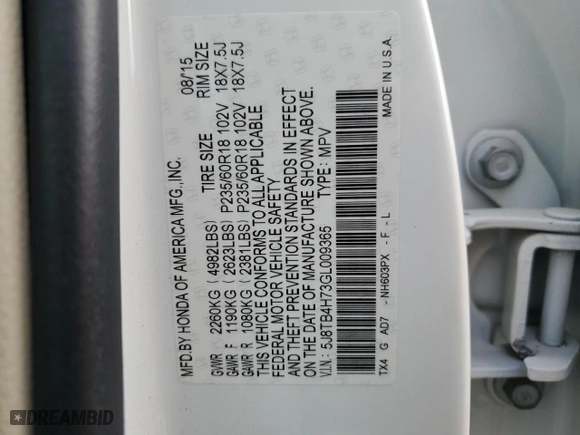 2016 Acura RDX Advance Pkg with VIN 5J8TB4H73GL009365, listed as a Copart auction lot 51295144 with 80,439 mi miles and Salvage Title. Bid and sale history available at carsss.com. Image 13.