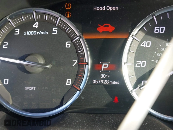 2018 Acura TLX with VIN 19UUB2F34JA008883, listed as a IAAI auction lot 41386586 with 57,928 mi miles. Bid and sale history available at carsss.com. Image 15.