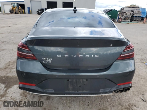 2022 Genesis G70 2.0T with VIN KMTG34TAXNU086582, listed as a Copart auction lot 55754305 with 69,711 mi miles and Salvage title. Bid and sale history available at DreamBid. Image 6.