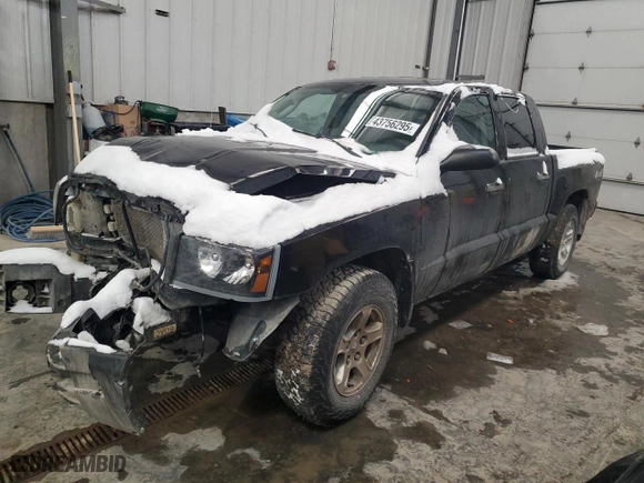 2006 Dodge Dakota SLT with VIN 1D7HW48N06S510568, listed as a Copart auction lot 43756295 with 0 mi miles and Salvage Title. Bid and sale history available at carsss.com. Image 1.
