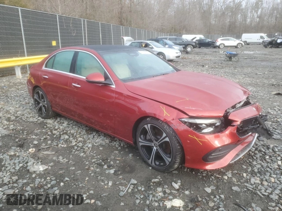 2022 Mercedes-Benz C 300 with VIN W1KAF4HB7NR064450, listed as a Copart auction lot 43190125 with 21,564 mi miles and Salvage Title. Bid and sale history available at DreamBid. Image 4.