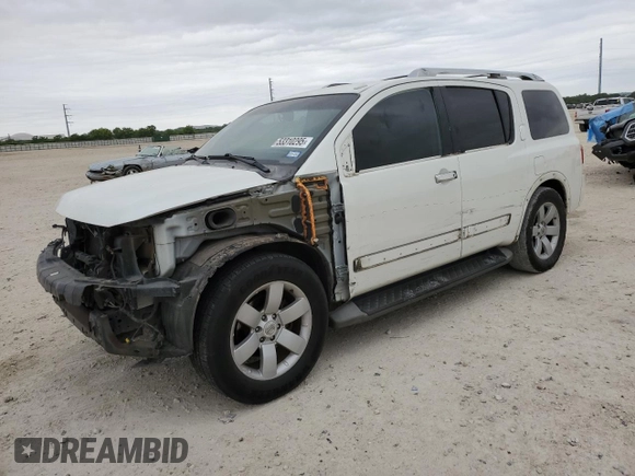 2014 Nissan Armada SV z VIN 5N1BA0ND9EN610504, wystawiony jako Copart lot #53310295 z przebiegiem 133 166 mil mil oraz Szkoda całkowita • Salvage title. Historia ofert i sprzedaży dostępna na DreamBid. Obrazek 1.