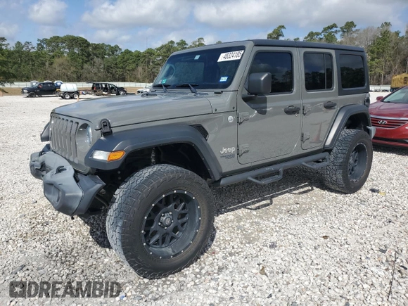 2019 Jeep Wrangler Unlimited Sport Altitude with VIN 1C4HJXDGXKW636909, listed as a Copart auction lot 48324185 with 47,744 mi miles and Clean title. Bid and sale history available at DreamBid. Image 1.