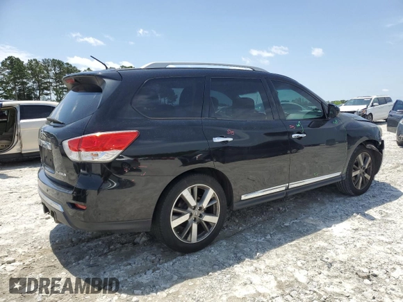 2014 Nissan Pathfinder Platinum with VIN 5N1AR2MN2EC648680, listed as a Copart auction lot 56956765 with 119,259 mi miles and Salvage title. Bid and sale history available at DreamBid. Image 3.