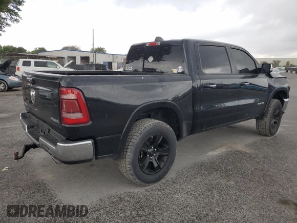 2022 Ram 1500 Laramie with VIN 1C6SRFJT4NN300006, listed as a Copart auction lot 54976775 with 61,436 mi miles and Salvage title. Bid and sale history available at DreamBid. Image 3.