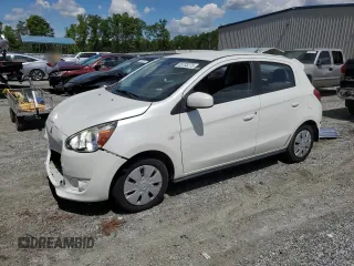 2015 Mitsubishi Mirage DE with VIN ML32A3HJ5FH034050, listed as a Copart auction lot 55733275 with 75,560 mi miles and Salvage title. Bid and sale history available at DreamBid. Image 1.