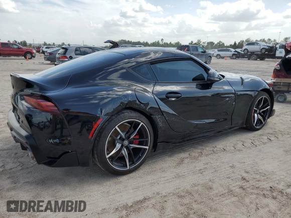 2021 Toyota GR Supra 3.0 with VIN WZ1DB0C00MW042681, listed as a Copart auction lot 59174324 with 7,718 mi miles and Salvage Title. Bid and sale history available at carsss.com. Image 3.