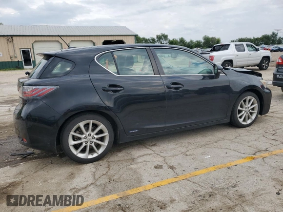 2011 Lexus CT 200h with VIN JTHKD5BH0B2026049, listed as a Copart auction lot 58810165 with 149,339 mi miles and Salvage title. Bid and sale history available at DreamBid. Image 3.