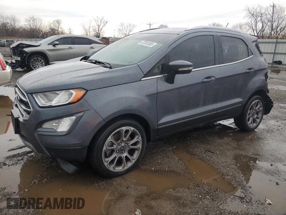 2019 Ford EcoSport Titanium z VIN MAJ3S2KE3KC261318, wystawiony jako Copart lot #47201385 z przebiegiem 71 959 mil mil oraz Szkoda całkowita • Salvage title. Historia ofert i sprzedaży dostępna na DreamBid. Obrazek 1.