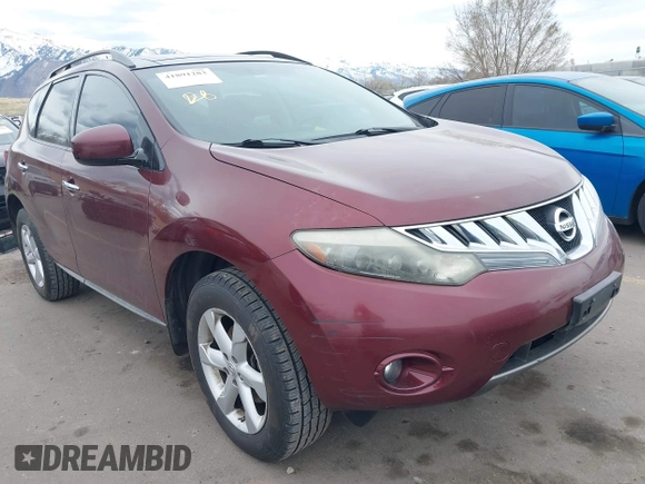 2009 Nissan Murano SL with VIN JN8AZ18WX9W132934, listed as a IAAI auction lot 41891283 with Not Provided miles and . Bid and sale history available at DreamBid. Image 1.