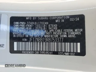 2024 Toyota 86 with VIN JF1ZNBB19R8753377, listed as a Copart auction lot 44707145 with 6,039 mi miles and Salvage Title. Bid and sale history available at DreamBid. Image 12.