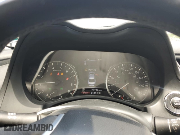 2019 Infiniti Q50 Luxe with VIN JN1EV7AR7KM591889, listed as a Copart auction lot 61304425 with 73,712 mi miles and Salvage title. Bid and sale history available at DreamBid. Image 9.