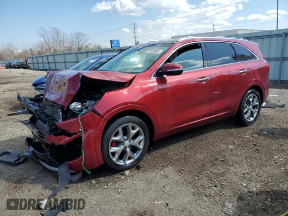 2017 Kia Sorento SX z VIN 5XYPK4A59HG225887, wystawiony jako Copart lot #50325005 z przebiegiem 122 419 mil mil oraz Szkoda całkowita • Salvage title. Historia ofert i sprzedaży dostępna na DreamBid. Obrazek 1.