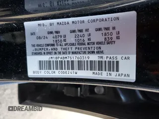 2025 Mazda 3 S Select Sport with VIN JM1BPABM7S1760319, listed as a Copart auction lot 48072345 with 3,558 mi miles and Clean Title. Bid and sale history available at DreamBid. Image 12.