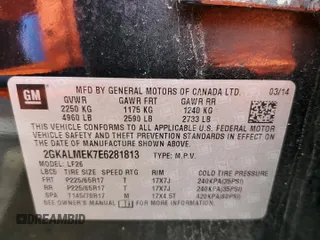 2014 GMC Terrain SLE z VIN 2GKALMEK7E6281813, wystawiony jako Copart lot #55763025 z przebiegiem 115 778 mil mil oraz Szkody całkowita. Historia ofert i sprzedaży dostępna na DreamBid. Obrazek 14.