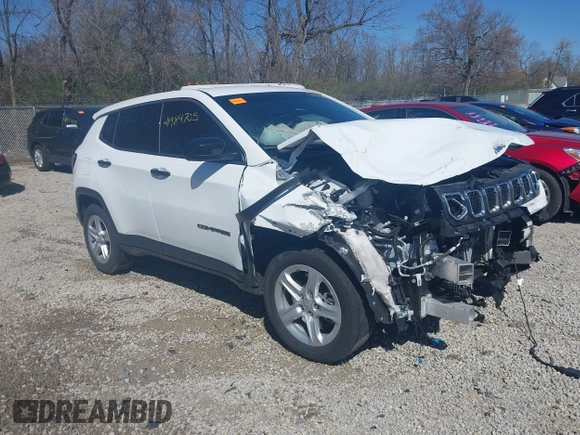 2024 Jeep Compass Sport with VIN 3C4NJDAN2RT591078, listed as a IAAI auction lot 41984705 with 49,220 mi miles and . Bid and sale history available at DreamBid. Image 1.