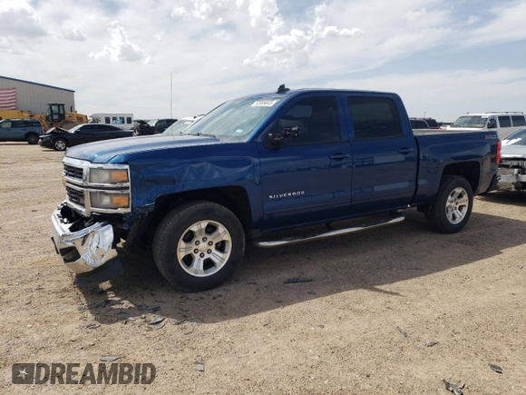 2015 Chevrolet Silverado 1500 LT with VIN 3GCUKRECXFG404530, listed as a Copart auction lot 53999645 with 146,396 mi miles and Salvage Title. Bid and sale history available at carsss.com. Image 1.