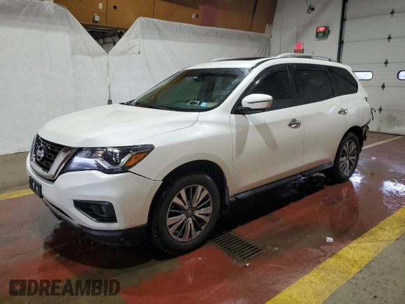 2017 Nissan Pathfinder SV with VIN 5N1DR2MMXHC621817, listed as a Copart auction lot 49306035 with 75,583 mi miles and Salvage Title. Bid and sale history available at carsss.com. Image 1.