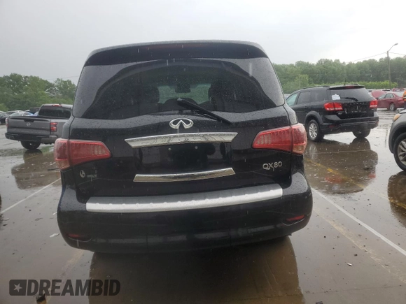 2017 Infiniti QX80 with VIN JN8AZ2NF7H9642908, listed as a Copart auction lot 60019395 with 154,923 mi miles and Salvage title. Bid and sale history available at DreamBid. Image 6.