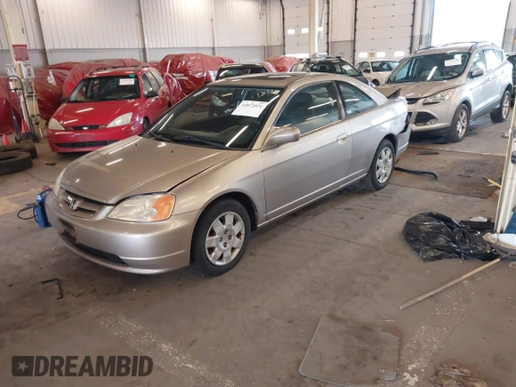 2002 Honda Civic EX with VIN 1HGEM21902L023560, listed as a IAAI auction lot 41872021 with 192,482 mi miles. Bid and sale history available at carsss.com. Image 17.