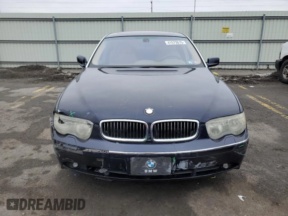 2003 BMW 7 Series 745Li with VIN WBAGN63433DR15033, listed as a Copart auction lot 41573015 with 76,723 mi miles and Salvage Title. Bid and sale history available at carsss.com. Image 5.