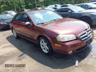 2002 Nissan Maxima GXE with VIN JN1DA31D42T435769, listed as a IAAI auction lot 42423558 with 118,570 mi miles and . Bid and sale history available at DreamBid. Image 1.