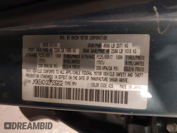 2016 Mazda CX-5 Touring z VIN JM3KE4CY2G0839202, wystawiony jako IAAI lot #41901207 z przebiegiem 65 449 mil mil oraz . Historia ofert i sprzedaży dostępna na DreamBid. Obrazek 9.