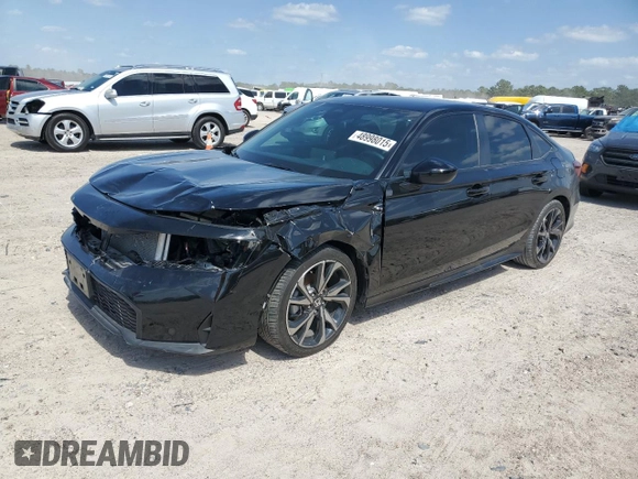 2025 Honda Civic Sedan Sport with VIN 2HGFE2F51SH533081, listed as a Copart auction lot 48998015 with 0 mi miles and Salvage Title. Bid and sale history available at carsss.com. Image 1.