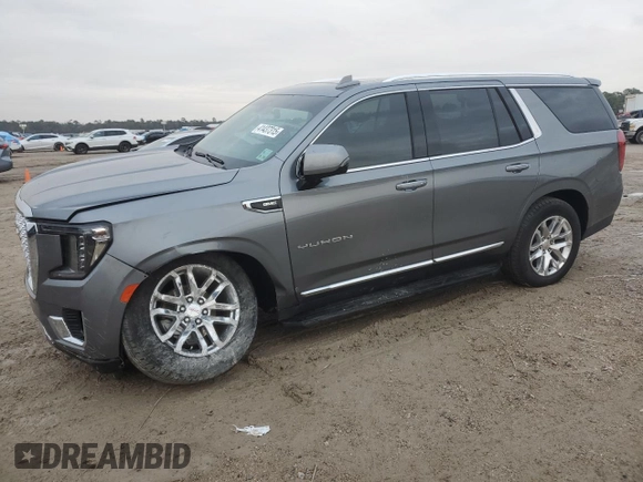 2022 GMC Yukon SLT with VIN 1GKS1BKD7NR330453, listed as a Copart auction lot 41437315 with 34,811 mi miles and Salvage Title. Bid and sale history available at carsss.com. Image 1.
