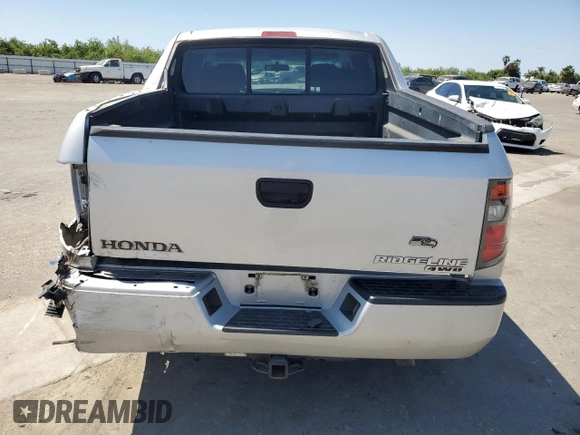 2007 Honda Ridgeline RT with VIN 2HJYK16267H517302, listed as a Copart auction lot 57607935 with Not provided miles and Salvage title. Bid and sale history available at DreamBid. Image 6.
